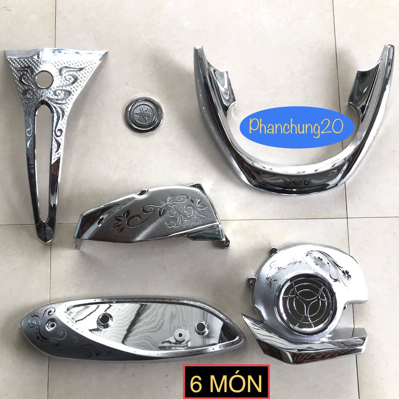 COMBO BỘ ỐP PHỤ KIỆN TRANG TRÍ DÙNG CHO ĐỜI XE YAMAHA GRANDE 2023 2024 CROM