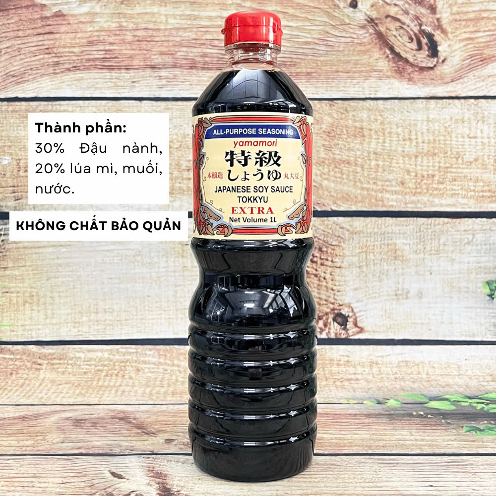 Nước Tương Yamamori Tokkyu Japanese Soy Sauce Extra chai 1 Lít - Nước Tương Extra Không Chất Bảo Quản