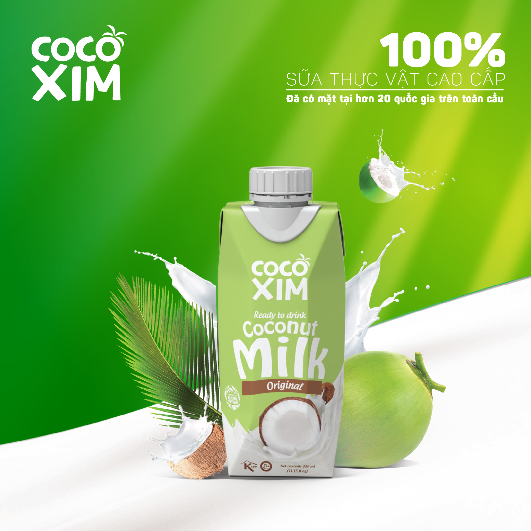 Sữa Dừa Cocoxim Nguyên Chất 330ml/ Hộp