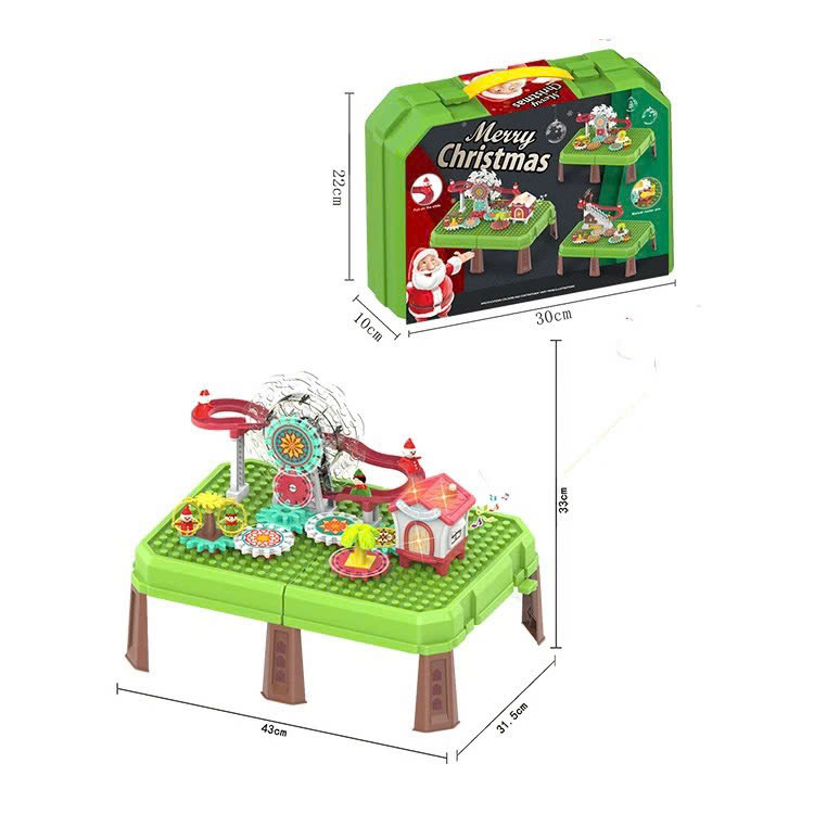 Bàn lắp ráp ông già Noel đồ chơi giáng sinh xếp hình đa năng cho bé trai gái từ 2 3 4 5 tuổi, quà giáng sinh cho bé
