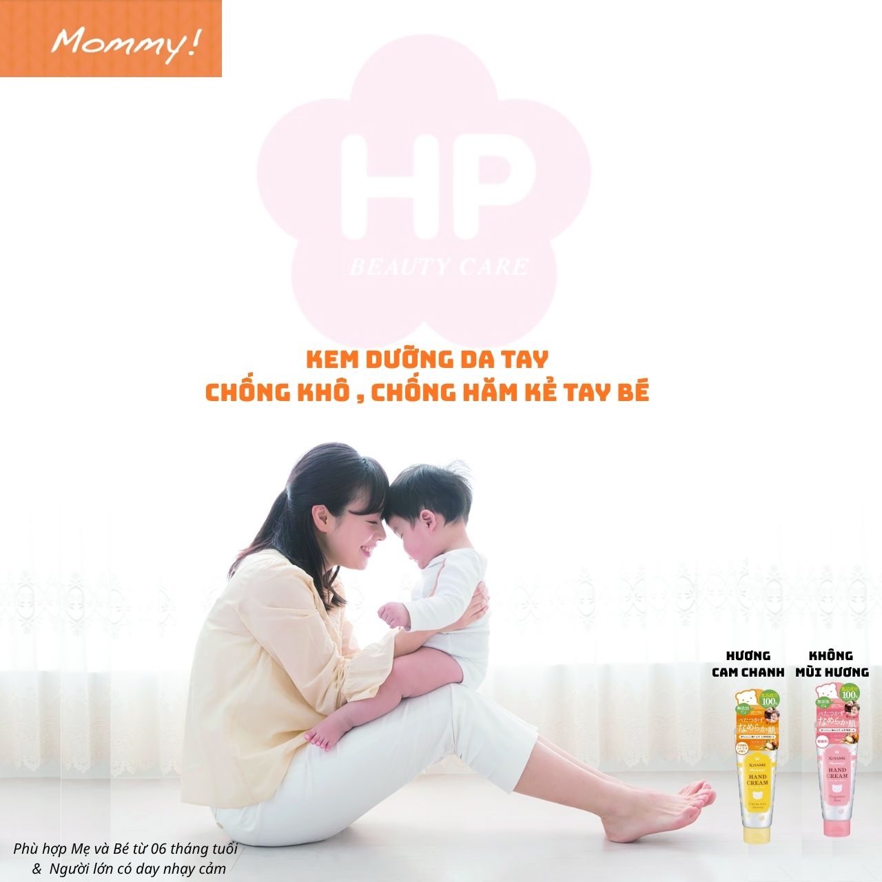 Kem Dưỡng Da Tay Cấp Ẩm Hương Cam Chanh Dành Cho Bé Từ 06 Tháng Tuổi Và Làn Da Nhạy Cảm Kissme Mommy Hand Cream C 60 G