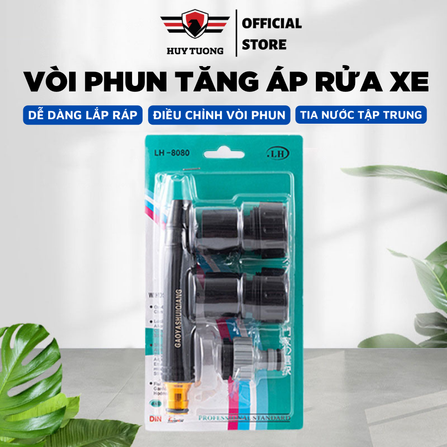 Vòi rửa xe phun nước tăng áp đa năng - Huy Tưởng