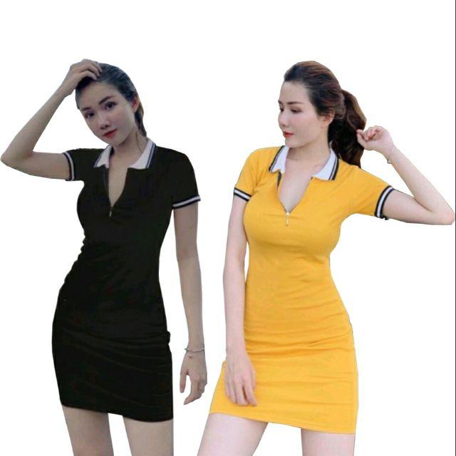 Đầm nữ cổ trụ khóa kéo thời trang XIXO - DAM0001
