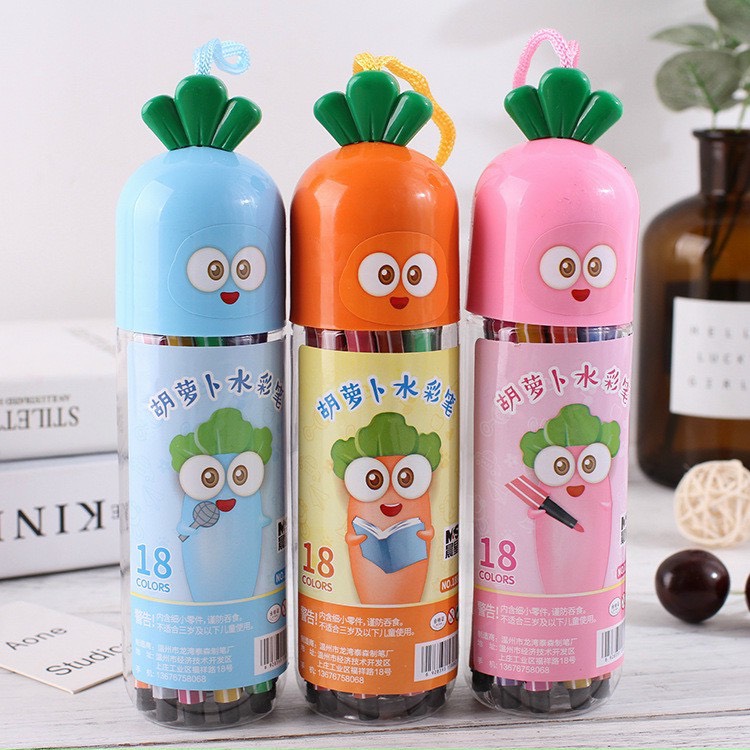 Bút Lông Màu Cà Rốt Siêu Cute - Bút Dạ Đủ Màu Hình Cà Rốt Dễ Thương