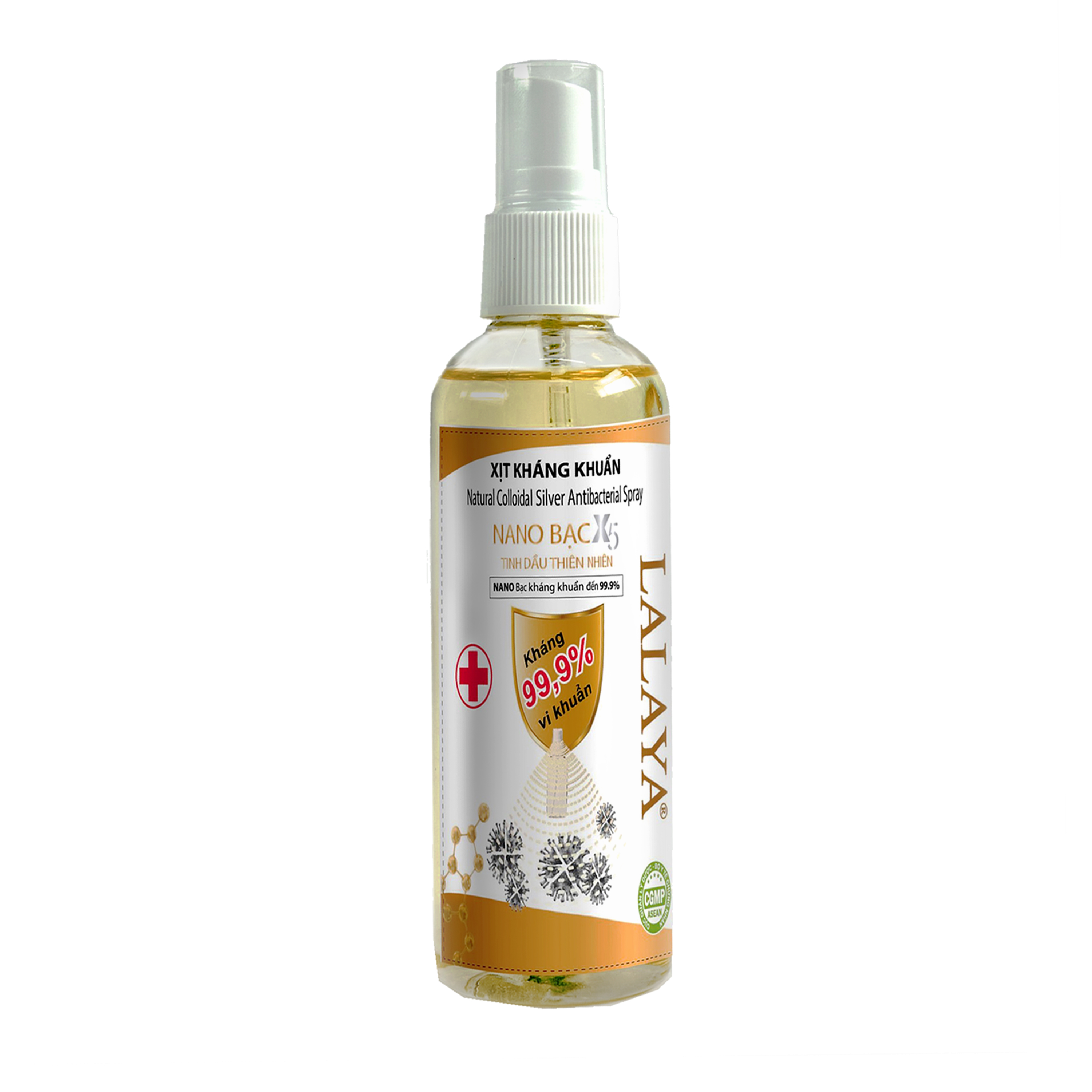 Chai xịt kháng khuẩn rửa tay đa năng phòng chống virus NANO BẠC X5 LALAYA Natural collidial silver antibacterial spray-  chai xịt kháng khuẩn phòng chống coronavirus - 110ml