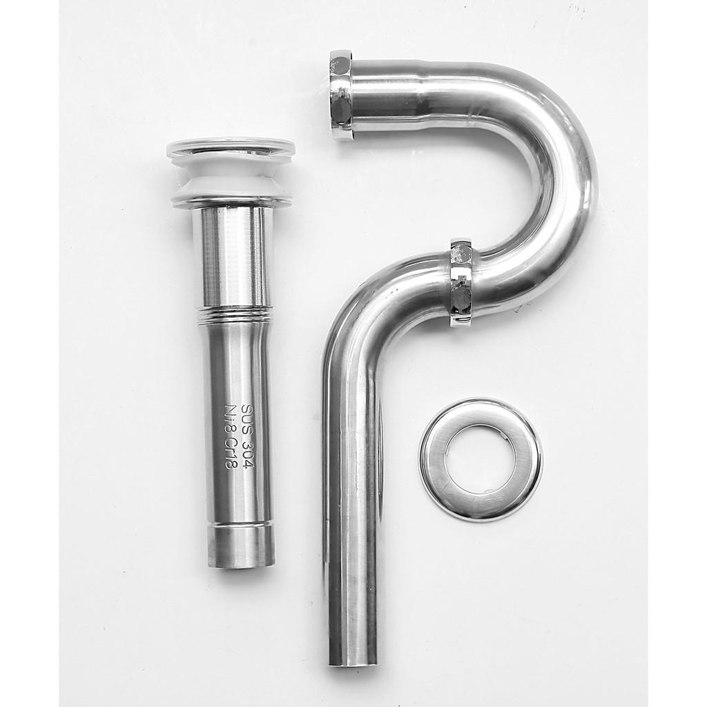 Bộ xả lavabo inox 304 nhấn cao cấp LH-PKT1012