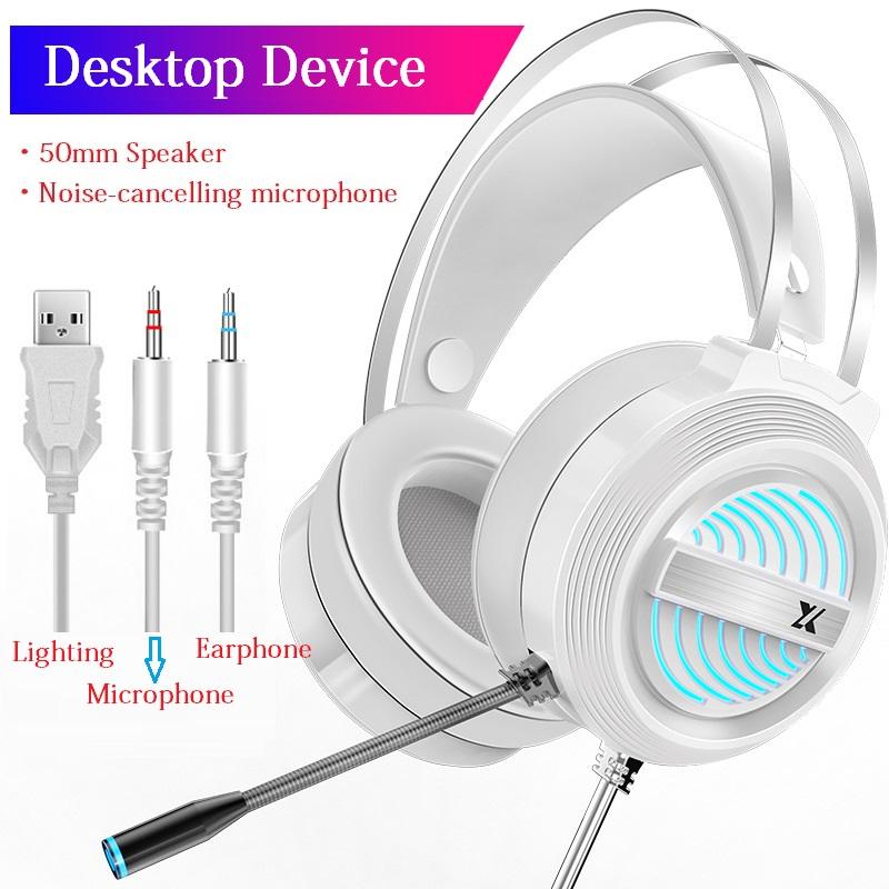 Hồng USB Có Dây Tai Nghe Tai Nghe PC Game Thủ Stereo Tai Nghe Linh Hoạt Điều Chỉnh Tai Nghe Có Mic Cho Laptop/PC/Di Động Dành Cho văn Phòng Bé Gái