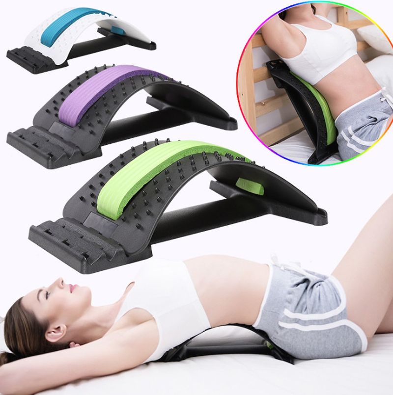 Thiết bị tập thể dục tại nhà - Dụng cụ hỗ trợ lưng và cột sống có gai massage với 3 mức độ điều chỉnh độ cao, có thể để sau ghế tựa khi làm việc, chất liệu nhựa PP cao cấp