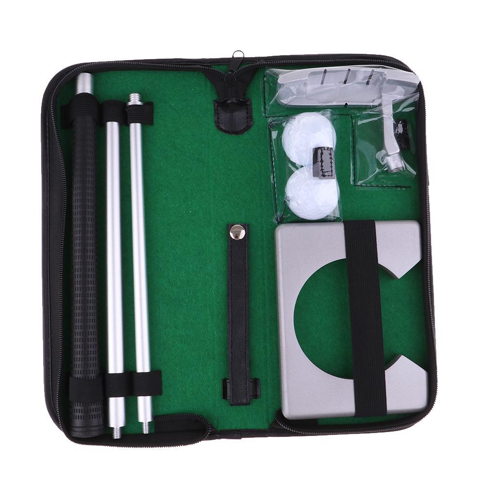 Portable Golf Putter Travel Practice Putting Set with Carrying Case Ball