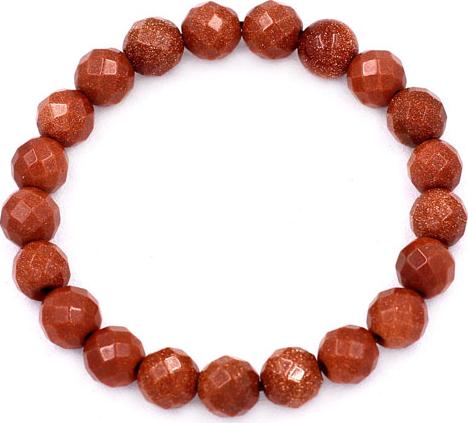 Chuỗi tay đá kim sa cắt giác 8 ly 21 hạt - hợp mệnh Kim, mệnh Thổ