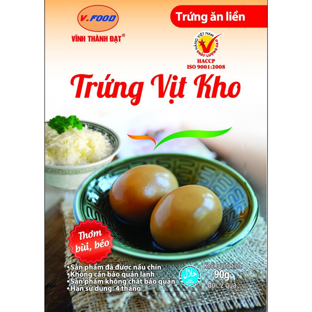 Trứng vịt kho gói {2 quả}, đạt tiêu chuẩn an toàn thực phẩm Việt Nam, không có chất bảo quản và phẩm màu