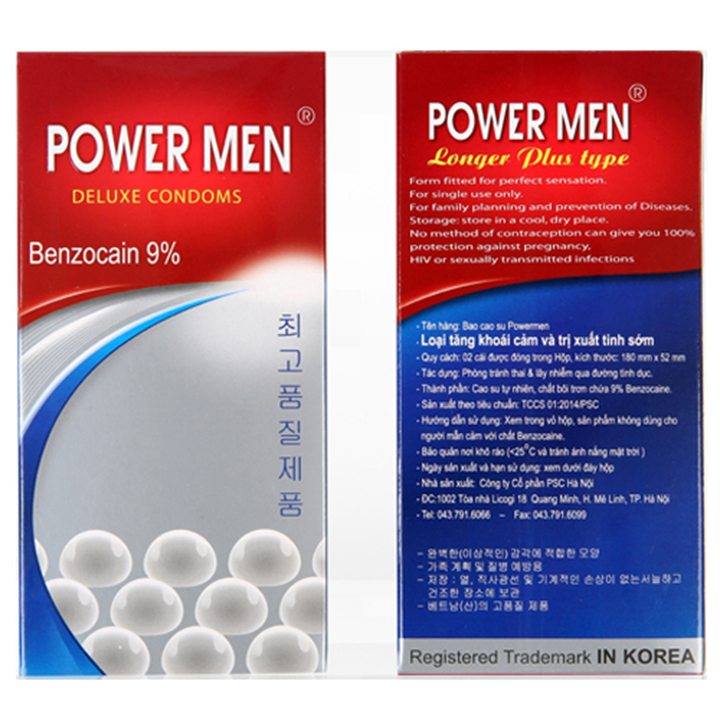 Bao cao su Powermen Longer Plus New 12 chiếc và Longer Plus 3 Chiếc