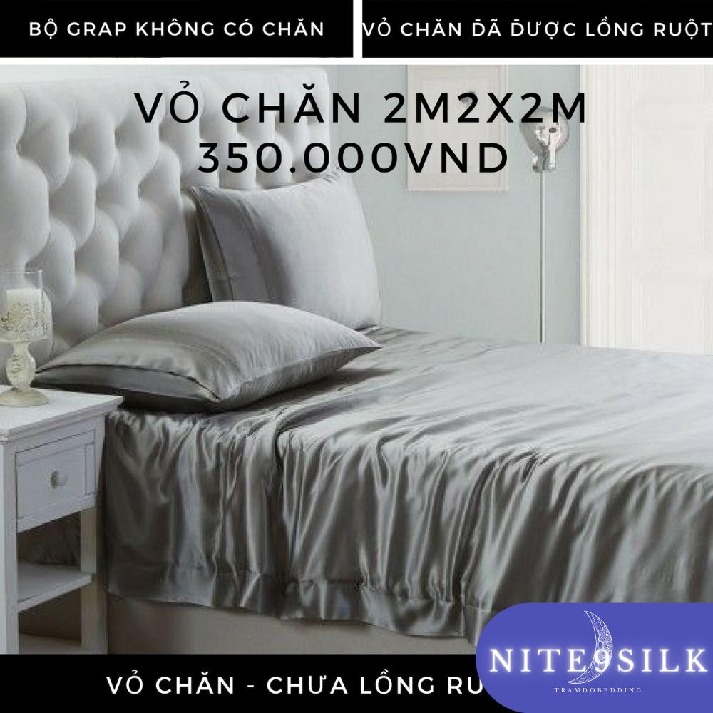 Bộ Chăn Ga Gối Lụa Bảo Vệ Giấc Ngủ - Chăn Ga Giường - Màu Xám Bạc - Nite9 Silk