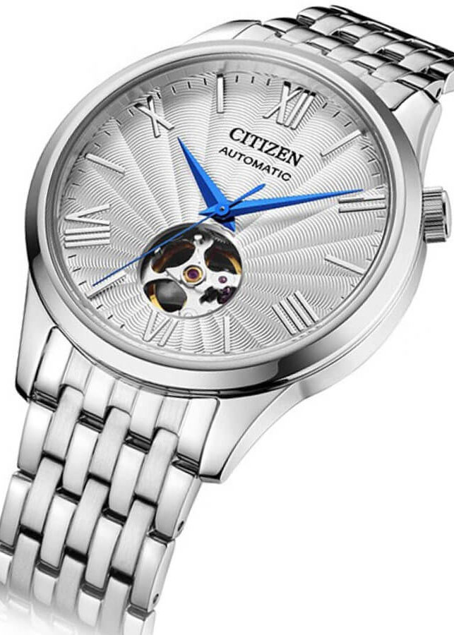 Đồng Hồ Nam Citizen Automatic NH9130-84A (40mm) - Cơ Lộ Máy - Dây Kim Loại - Kính Sapphire - Mặt Trắng