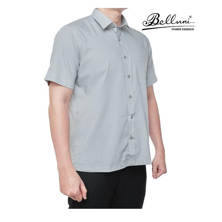 Áo sơ mi nam ngắn tay BELLUNI chất Bamboo hoạ tiết đơn giản - ABN.BP.BE.207.BL5