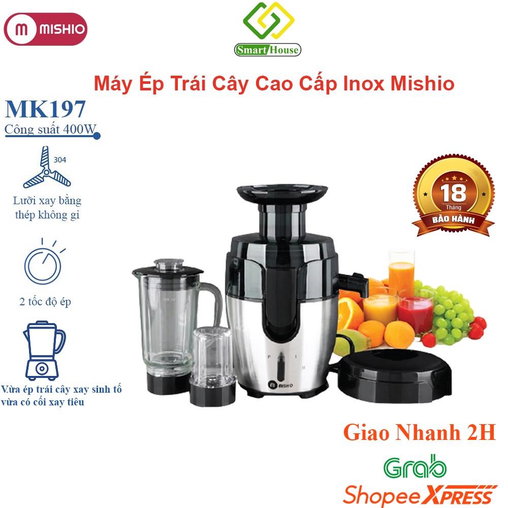 Máy ép trái cây đa năng cao cấp Mishio MK197 400W (tặng cối sinh tố + cối xay tiêu)