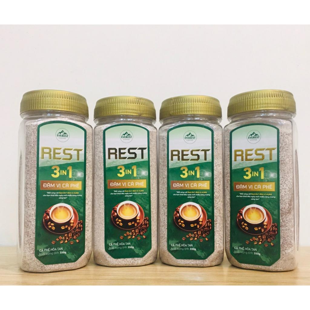 Combo  Cà Phê Sữa REST 3IN1 - Everest Coffee.  Hủ 350gr. Hàng Việt Nam Xuất Khẩu.Chất Lượng Quốc Tế