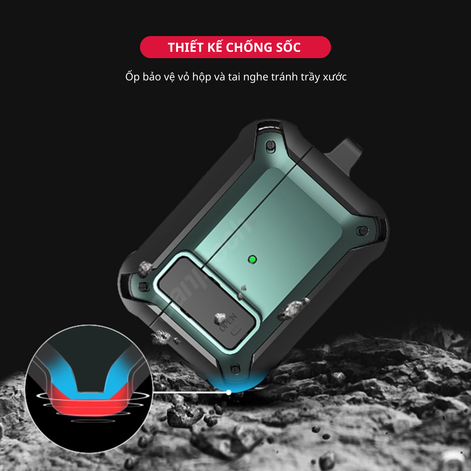Ốp Case Vỏ Bảo Vệ Dành Cho Airpod Pro 2 Có Móc Khóa Chống Rơi Nắp - Hàng Chính Hãng Tamayoko