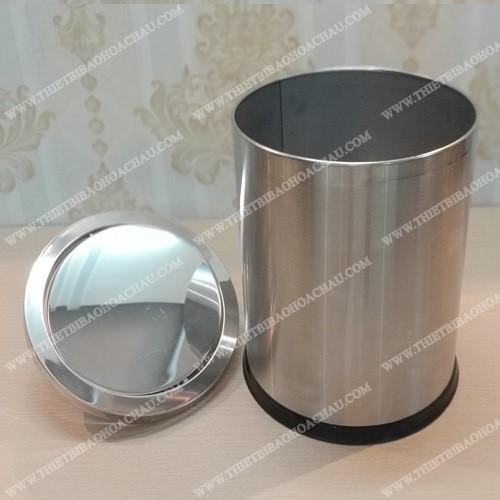 Thùng rác nắp bập bênh cho khu vực bếp D250- Á CHÂU - Thùng Inox D250