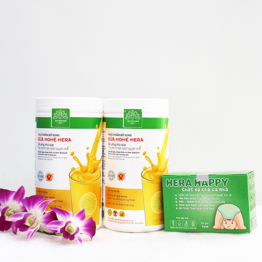 Liệu trình 2 hộp Sữa Nghệ Hera 500g - NGĂN NGỪA ĐAU DẠ DÀY và giúp LỢI SỮA cho con bú