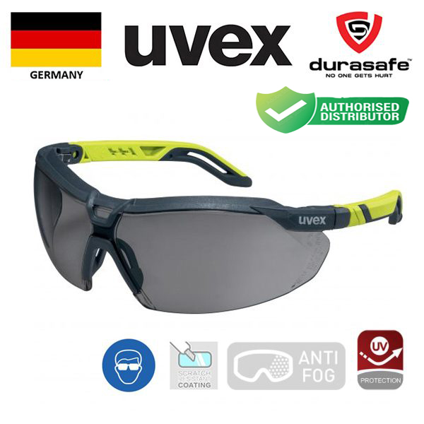 Kính 9183281 I-5 Safety Spectacle Yellow Frame Grey Supravision Extreme Len kèm hộp chống sốc + khăn lau kính