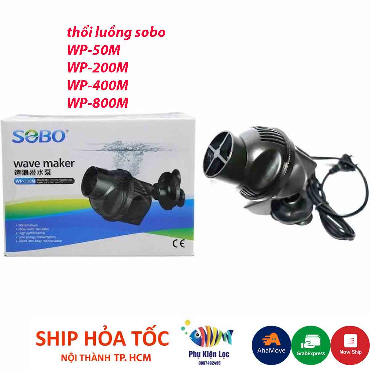 Máy thổi luồng – máy thổi luồng hồ cá – thổi luồng tạo sóng bể cá SOBO WP-50M 200M 400M 800M