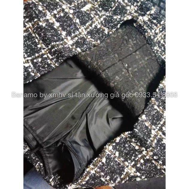 Chân váy dạ hottrend 2 túi phối khuy ngọc thời trang 5913