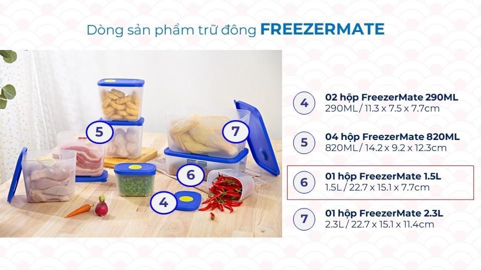 Bộ hộp trữ đông&amp;trữ mát Modern set 16