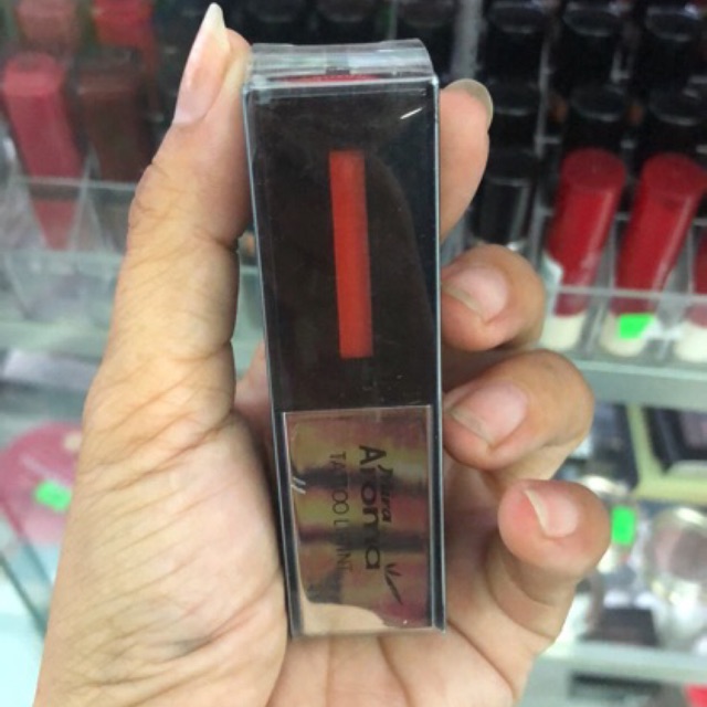 Son xăm lì siêu mịn không trôi Mira Aroma Tattoo Liptint Hàn Quốc 6g No.1 Real Red tặng kèm móc khoá