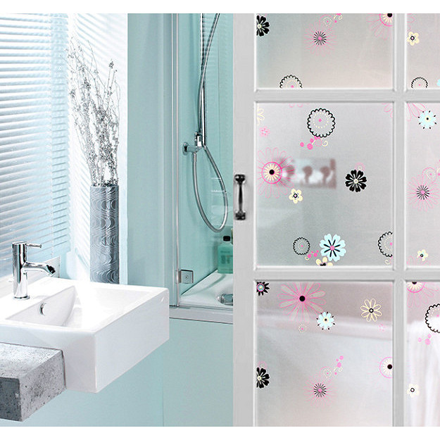 Combo 5m Decal Giấy Dán Kính Hoa Sắc Màu