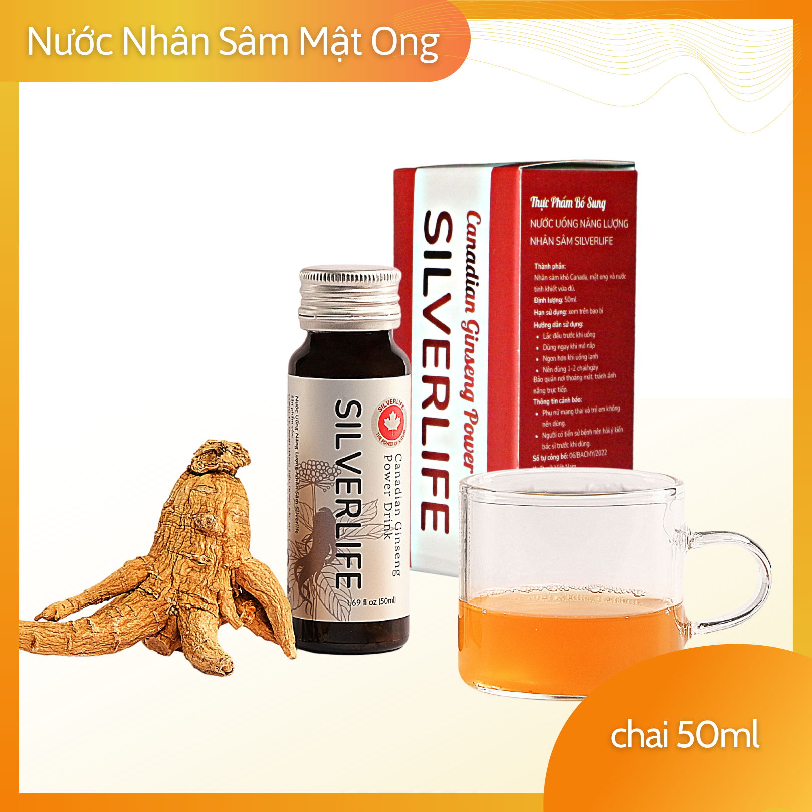 Nước uống tinh chất nhân sâm Canada Silverlife | Từ 100% nhân sâm Canada chính gốc và mật ong nguyên chất