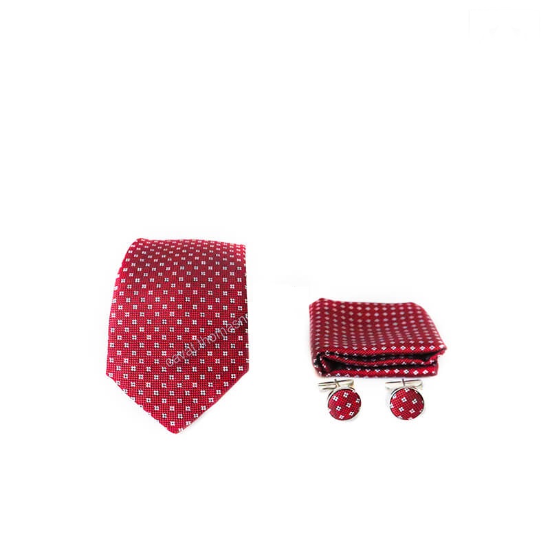 Cà vạt nam, cà vạt bản nhỏ, cà vạt 6cm - Cà vạt hộp bản nhỏ màu đỏ họa tiết CH6DOH013