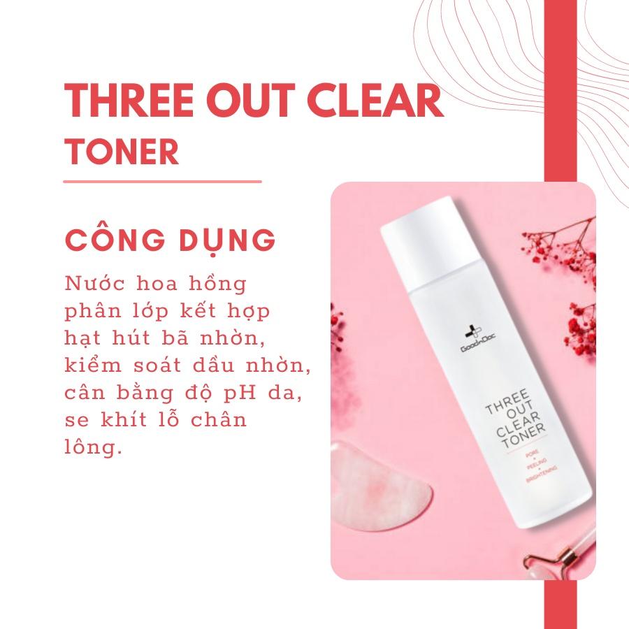 Nước Cân Bằng Da GoodnDoc Three Out Clear Toner 150ml