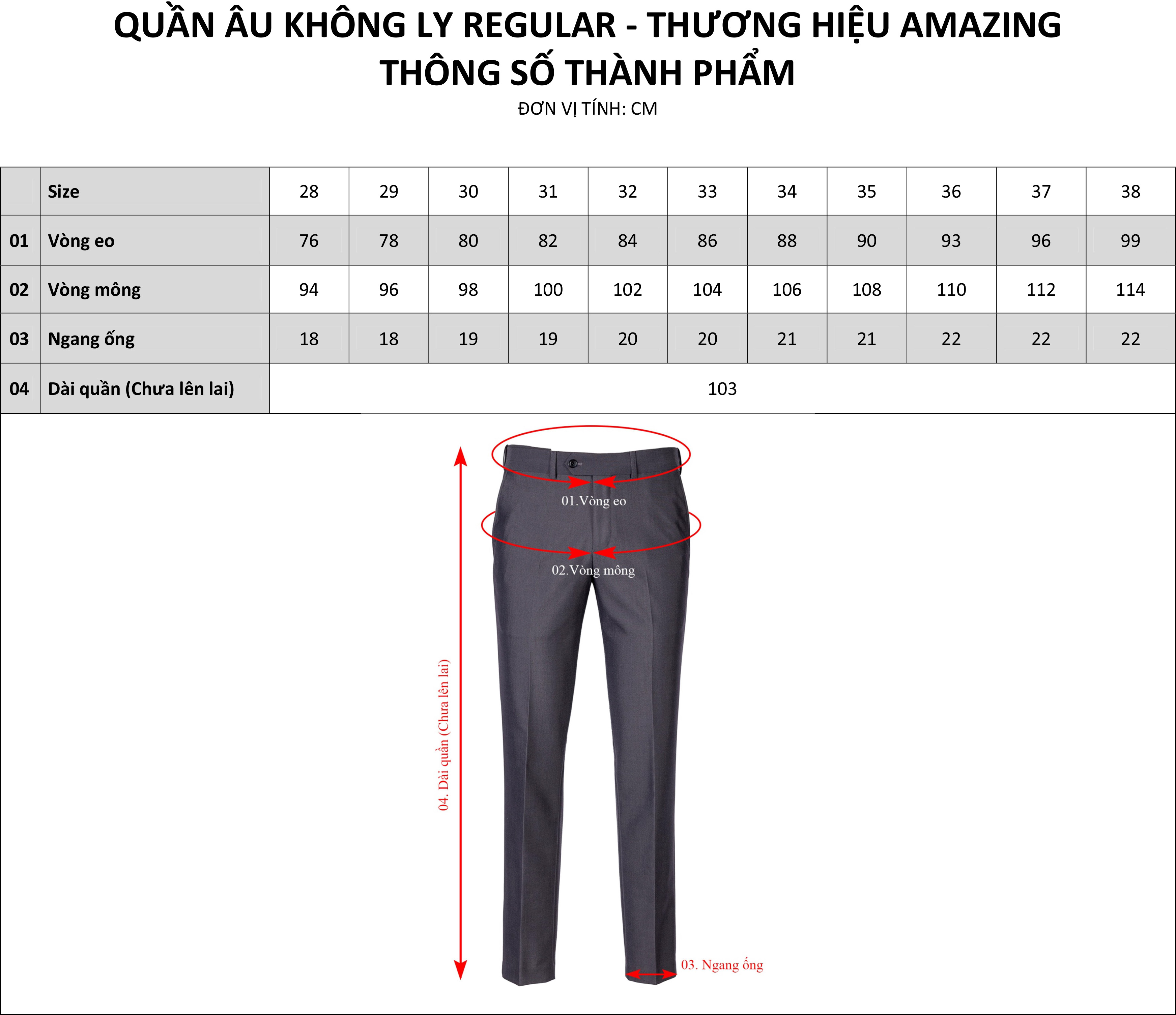 Quần tây nam Amazing màu đen và xanh đen, size 28 đến 40, form công sở truyền thống, không ly, ống suông