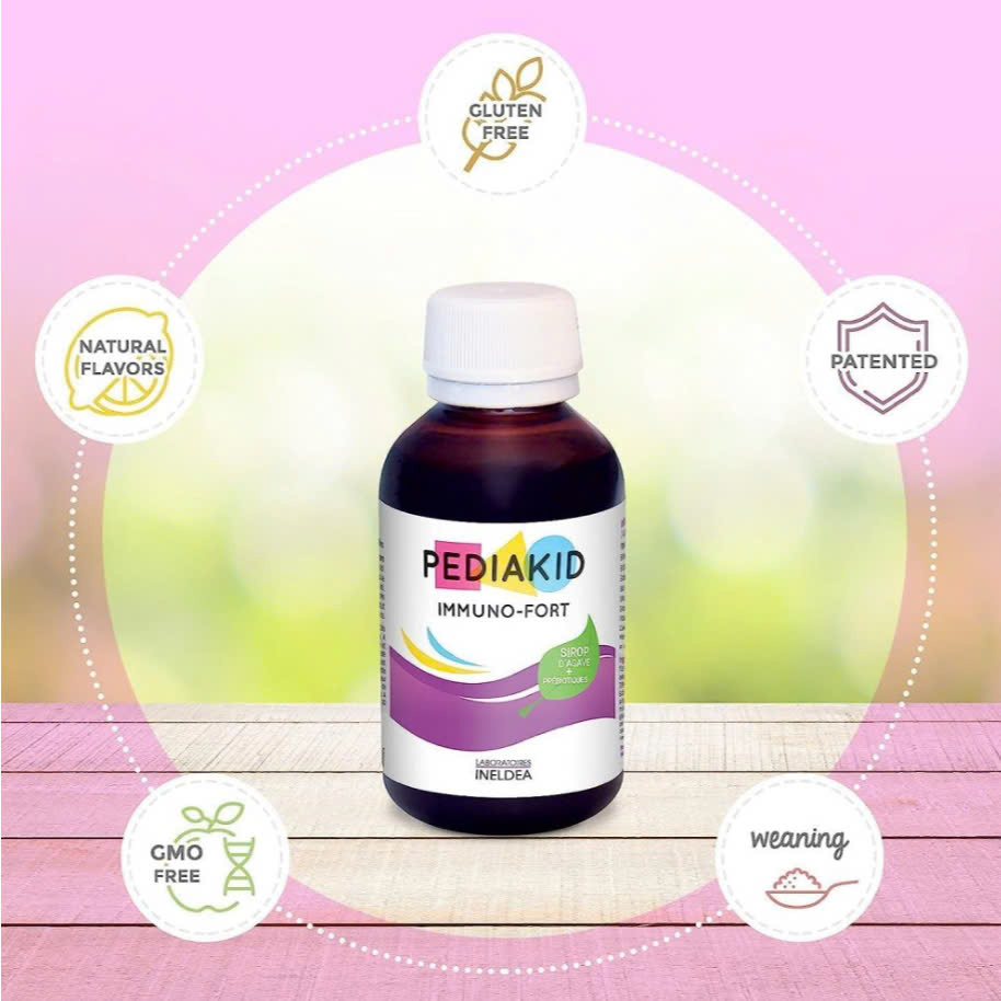 Siro Tăng Đề Kháng Cho Bé Pediakid Immuno Fort Giúp Phòng Ngừa Cảm Lạnh 125ml