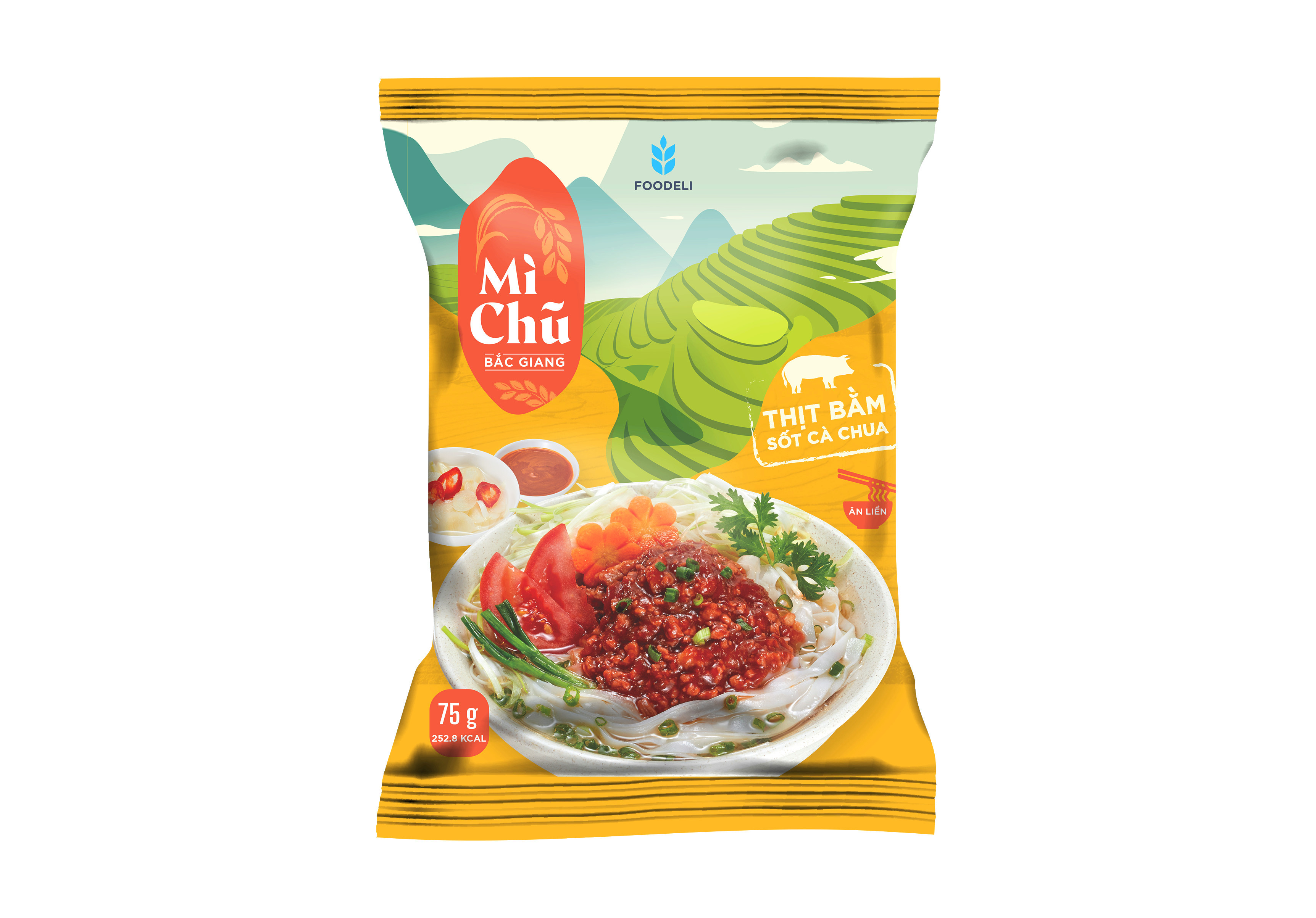 Mì chũ Bắc Giang - Thịt bằm sốt cà chua (Thùng 24*75gr)