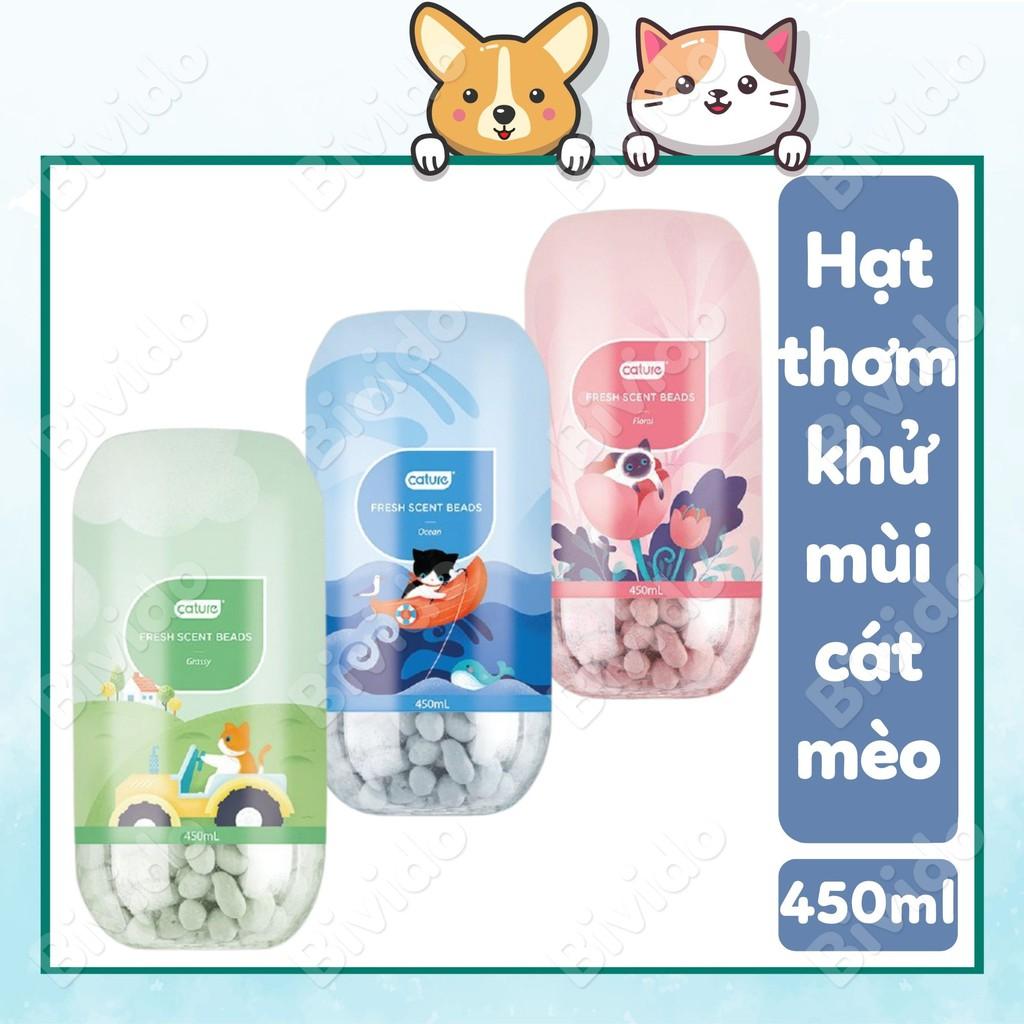 Viên khử mùi, hạt khử mùi cát mèo Cature Fresh Scent Beads 450ml - Bivido