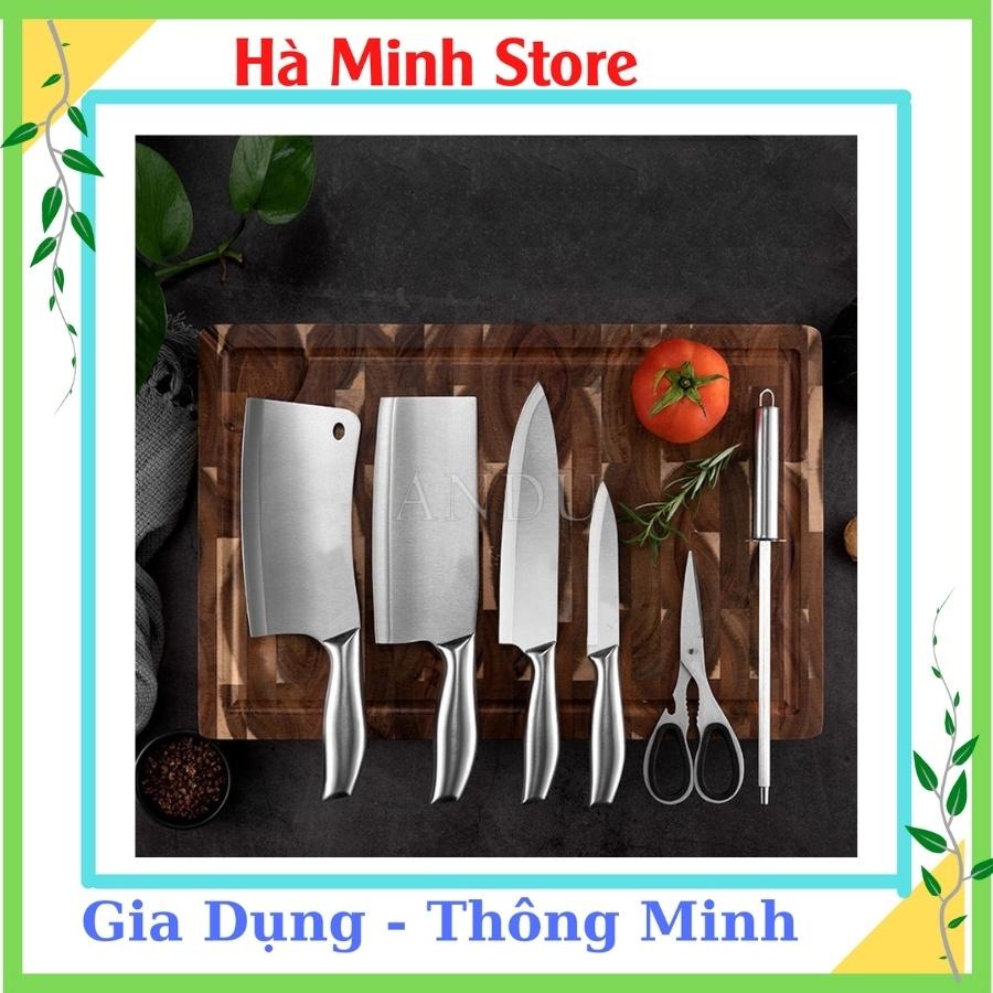 Bộ Dao Nhật 6 Món SEKI Inox Cao Cấp Nguyên Bản, Hàng Nội Địa Nhật Tặng Kèm Giá Để Dao Tiện Lợi