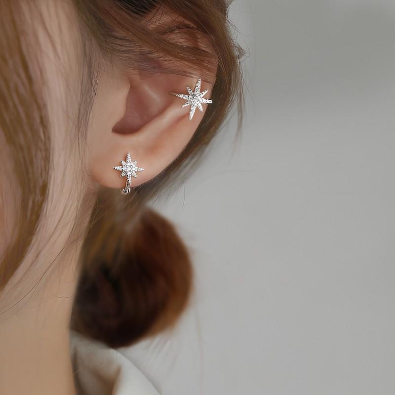 Khuyên tai bạc Ý s925 gắn sao biển nhỏ G6855 - AROCH Jewelry