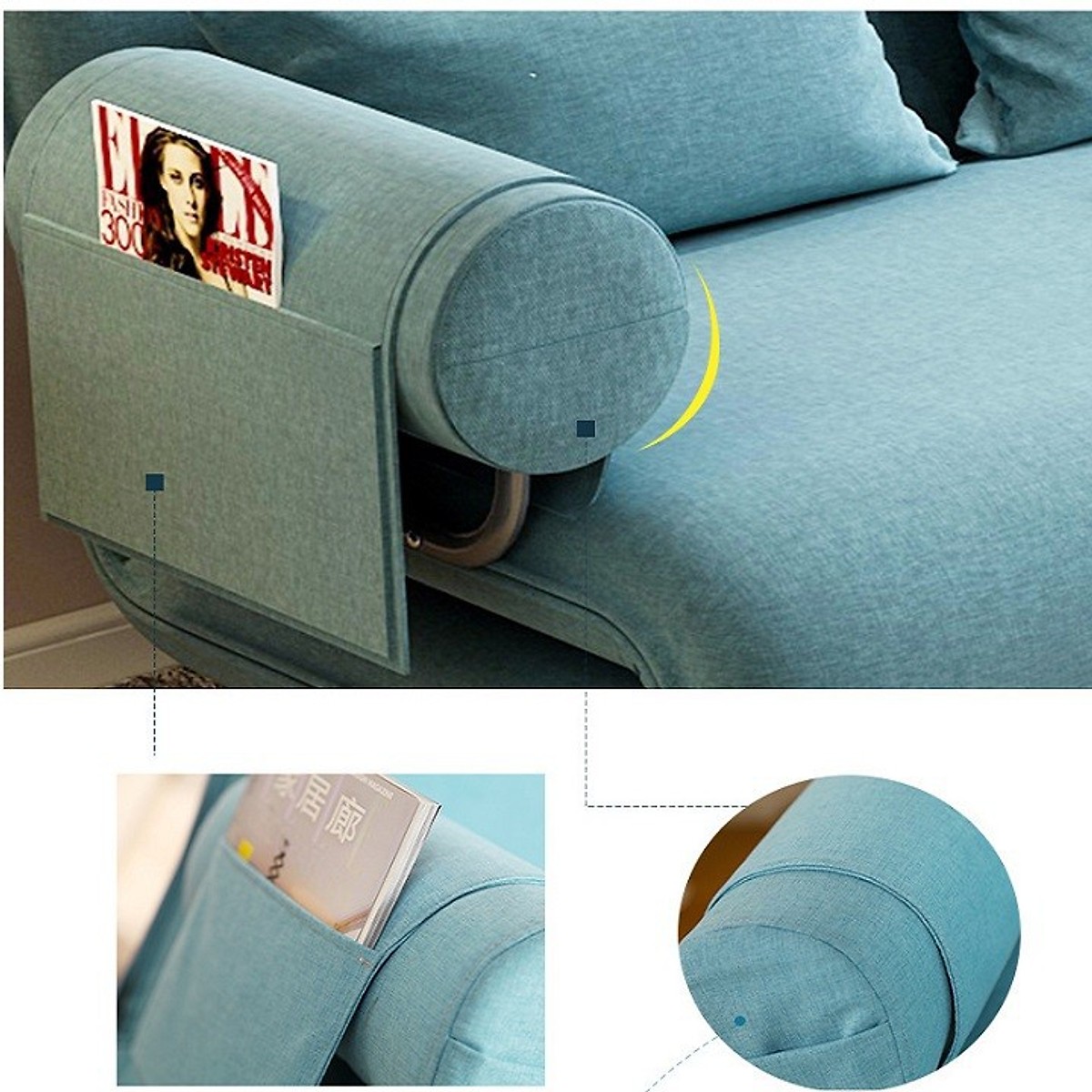 Ghế sofa giường nằm đa năng Kachi - Màu xanh