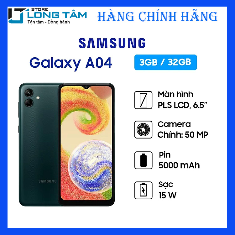 Điện thoại Samsung Galaxy A04 (3GB/32GB) - Hàng chính hãng - Đã kích hoạt bảo hành điện tử