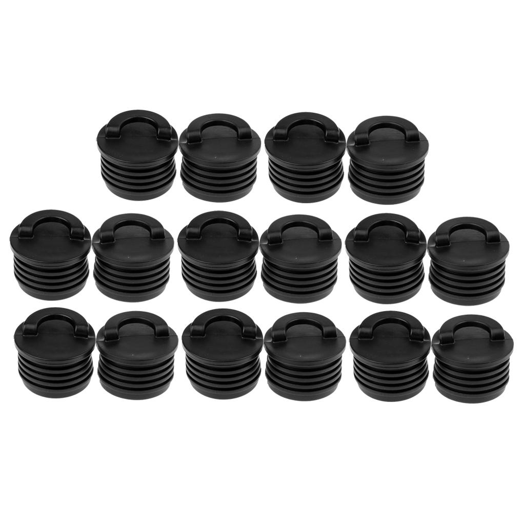 16x Kayak Marine Boat Scupper Stopper Bungs Drain Holes Plugs Accessories Black