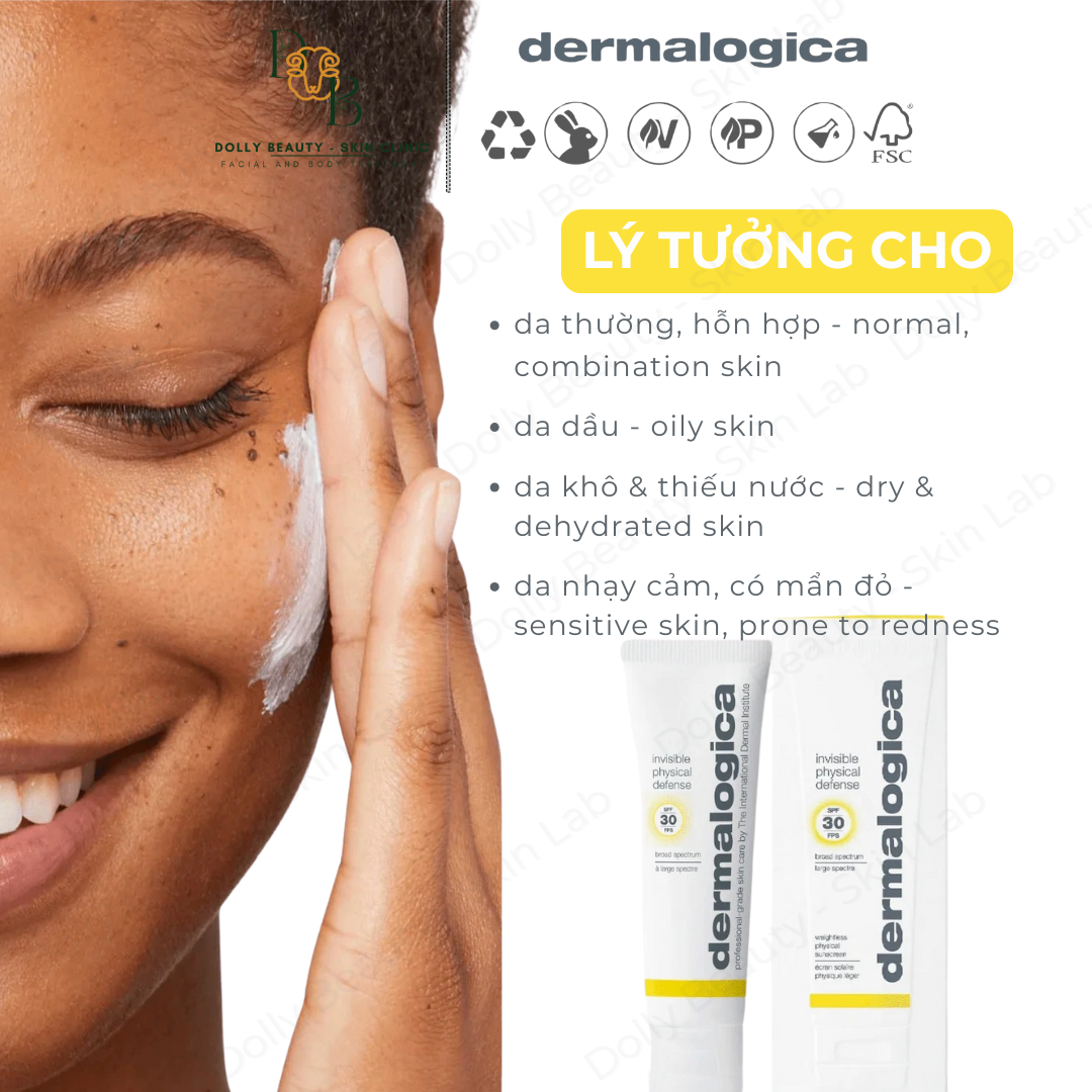 Kem chống nắng vật lý INVISIBLE PHYSICAL DEFENSE 50ml phù hợp với mọi loại da của Dermalogica - Dolly Beauty