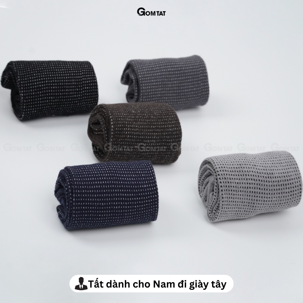 Tất Giày Tây Nam Cổ Cao GOMTAT Chất Liệu Cotton Cao Cấp Êm Chân Thoáng Khí - TATGIAYTAY01-1DOI