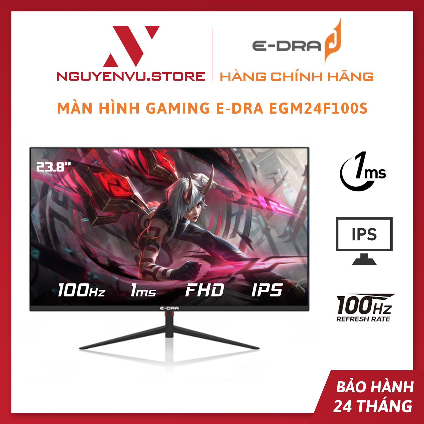 Màn hình Gaming E-Dra EGM24F100S 23.8Inch (FHD/IPS/100Hz/1ms) - Hàng chính hãng