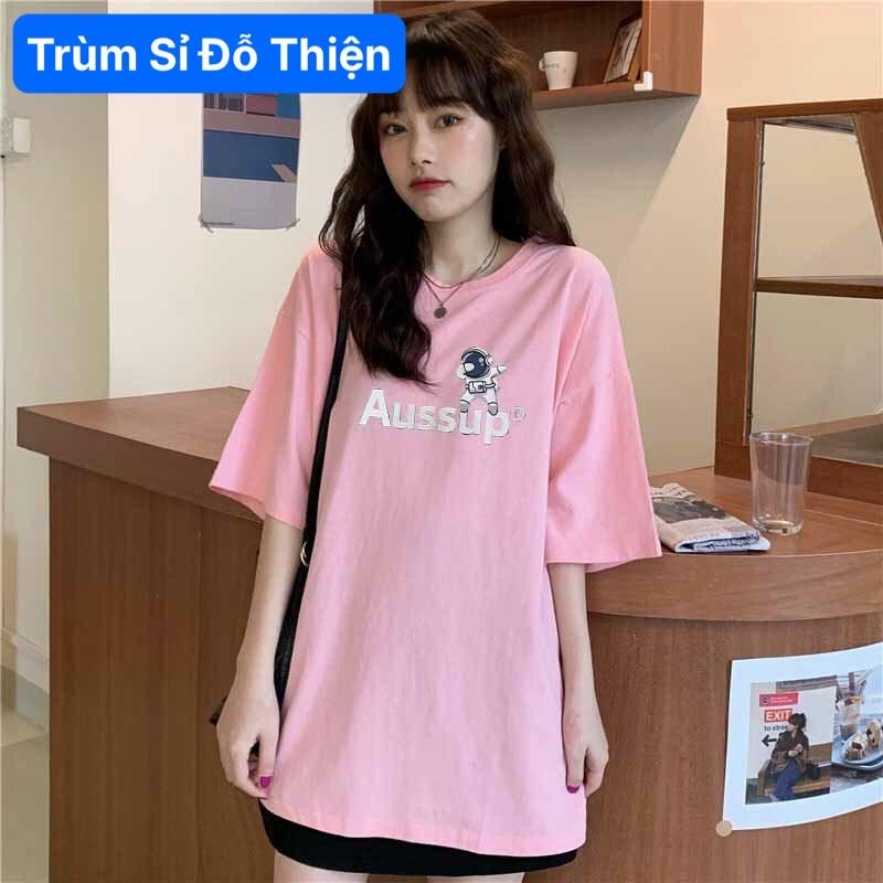 Áo thun nam Aussup Phi Hành Gia Unisex Form rộng thun cotton 4c Đủ size Nam Nữ mặc nhà đi học chơi phong cách Hàn Quốc