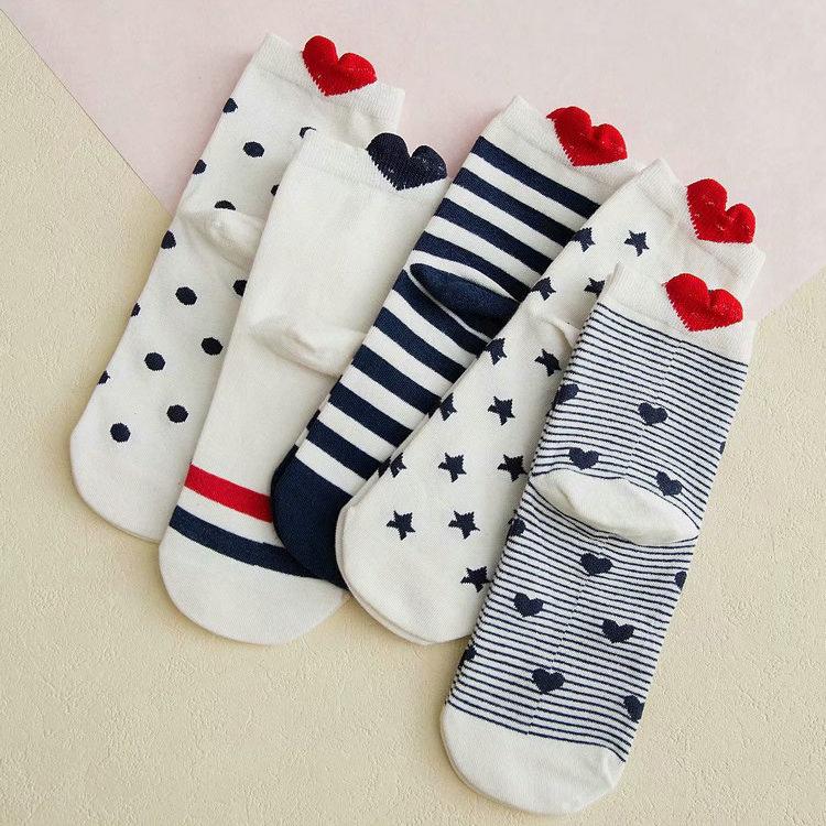 Bộ 5 tất cổ trung cho nữ hình thú chất liệu cotton