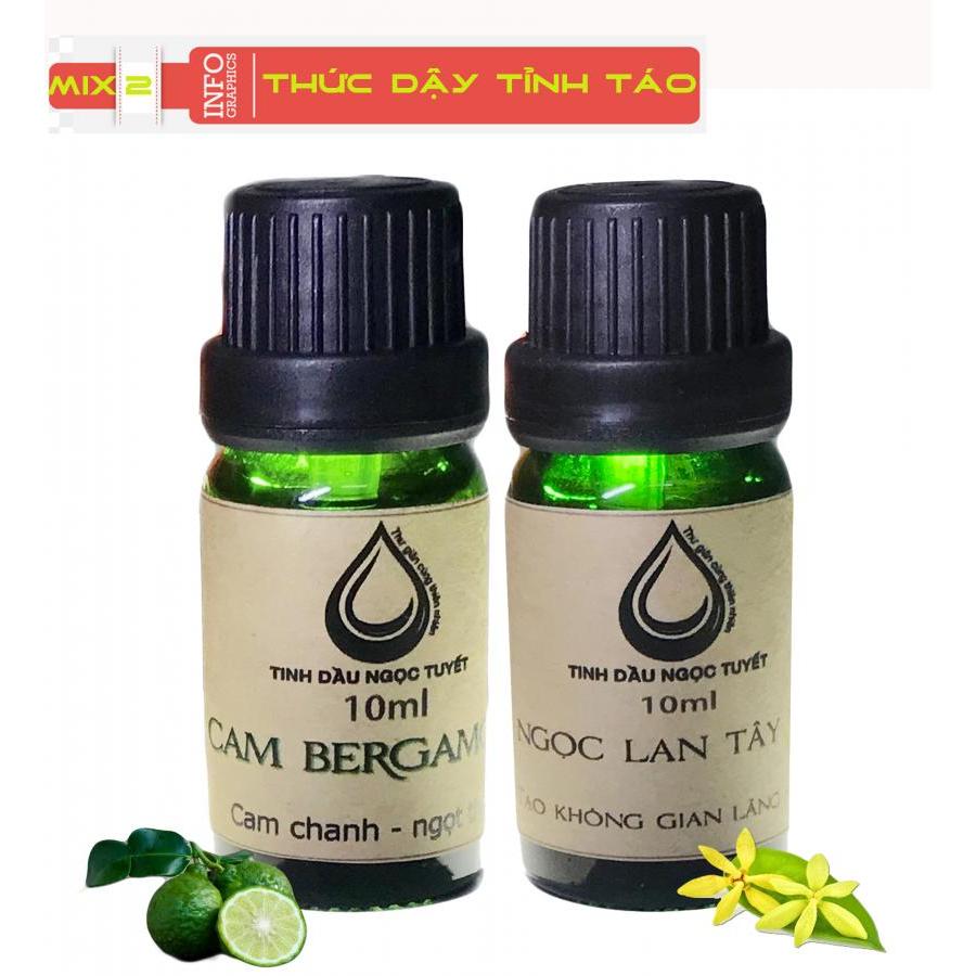 Bộ tinh dầu tạo cảm giác trong lành, mát mẻ, hưng phấn 10mlx2 (cam begamot, ngọc lan tây) Ngọc Tuyết