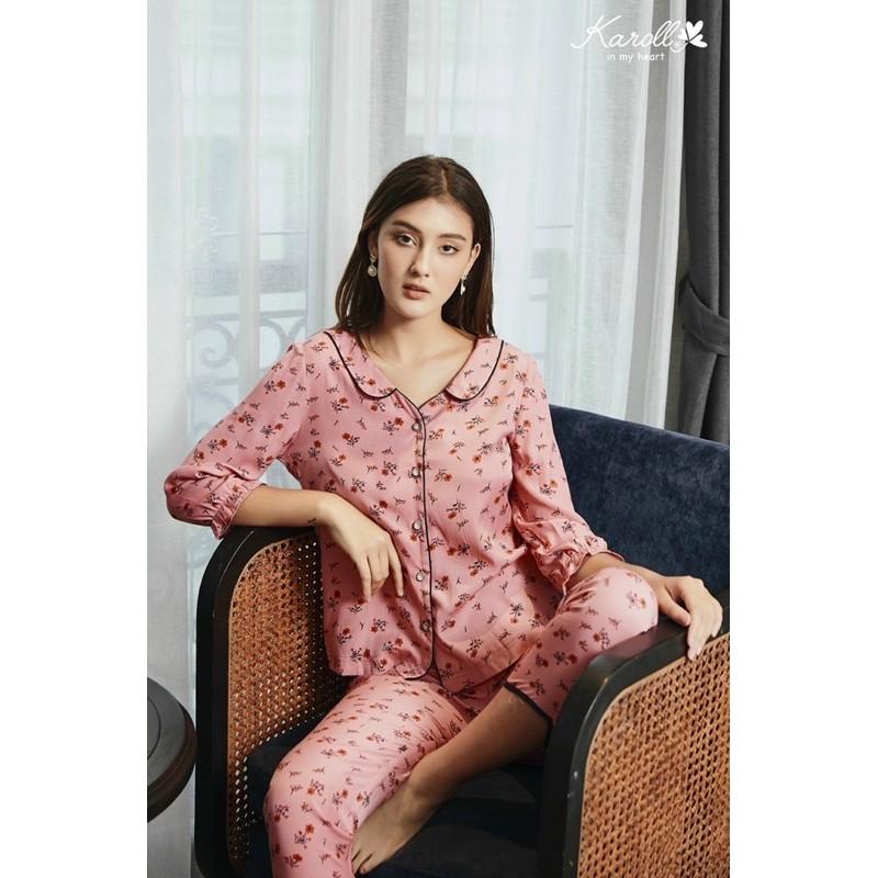 BỘ MẶC NHÀ KAROLL Set thô mềm tay lỡ quần dài