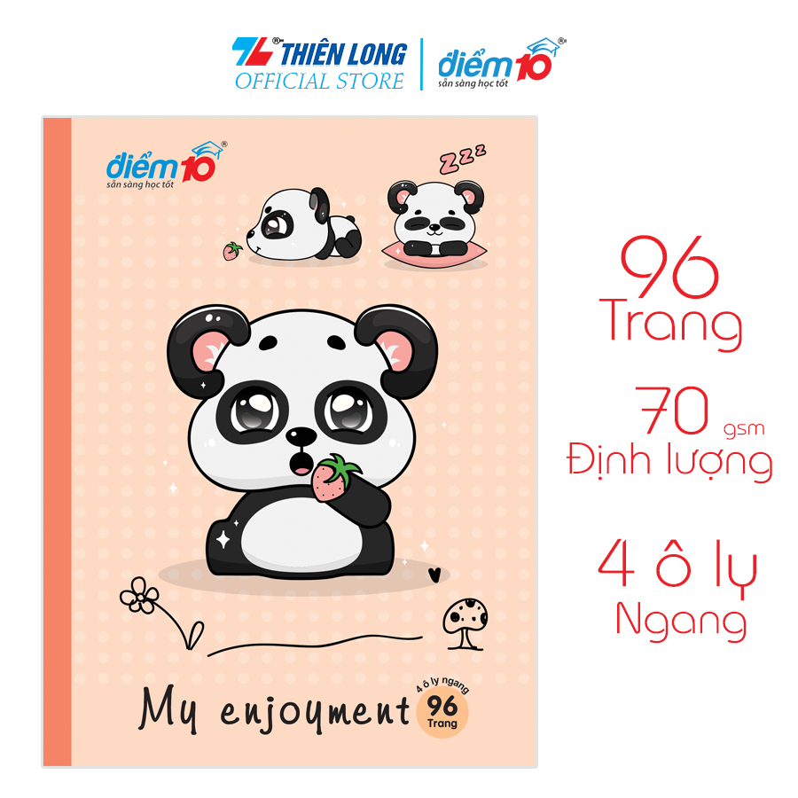 Bộ 5 Tập học sinh 96 trang 4 ô ly ngang 70 gsm Điểm 10 TP-NB048